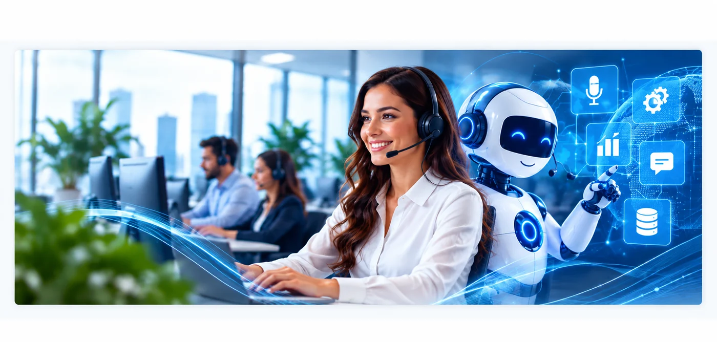 Integración de agentes humanos, inteligencia artificial, RPA, analítica y sistemas en un Call Center híbrido